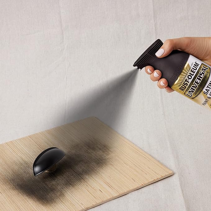 Rust-Oleum 245197-6PK Universal All Surface Spray Paint, 12 oz, Satin Black, 6 Pack