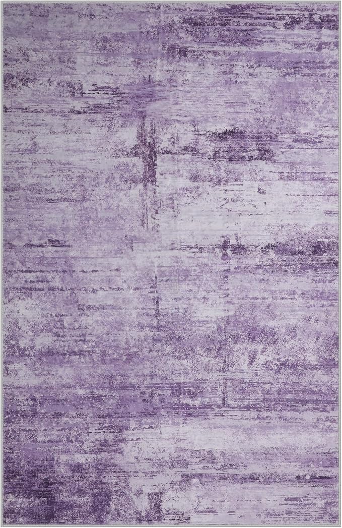 Abstract 6x9 Area Rug for Living Room Dining Room Home Office Bedroom Purple Grey