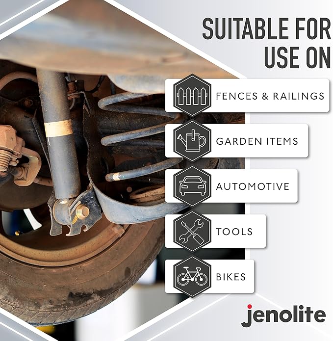 JENOLITE Gel Rust Remover for Metal 40 ml (1.3 fl oz). Non‑Drip Naval Jelly for Automotive and Vertical Metal Surfaces. Fast‑Acting Concentrated Gel Dissolves Rust to Bare Metal. Made in Britain