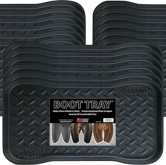 JobSite Heavy Duty Boot Tray, Multi-Purpose for Shoes, Pets, Garden - 15 x 28 Inch - 18 Trays