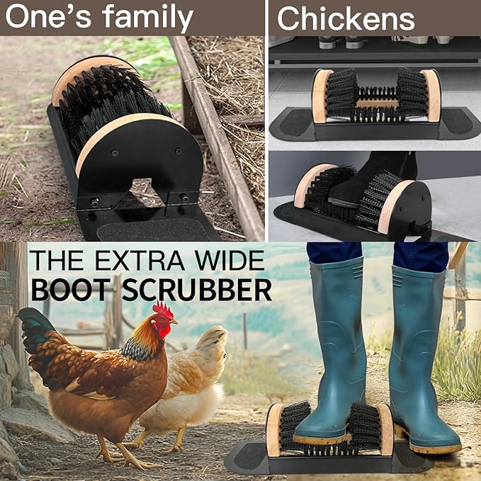 MAXIMILIAN Boot Scraper Outdoor Shoe Brush with Flaps Boot Scrubber Cleaning Heavy-Duty Shoe Cleaner Footwear Cleaning Tool for Mud, Dirt, and Snow