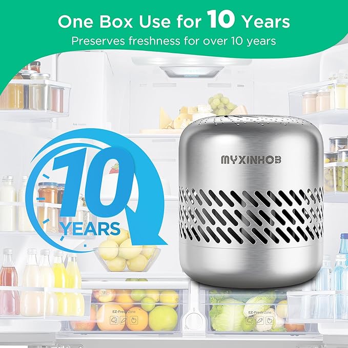 Long-lasting Refrigerator Deodorizer For Odor Remove: Fridge Deodorizer For Smell Remove (Light Grey)