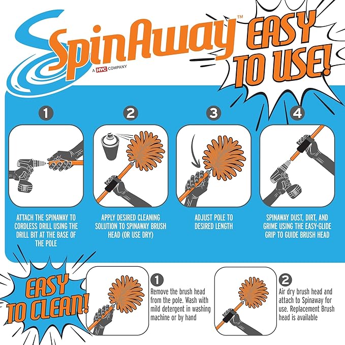 Gardus SP2 SpinAway Rotary Cleaning Kit Replacement Brush Head