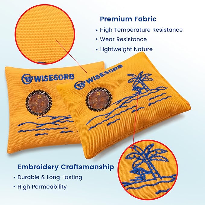 Wisesorb 100gx5pcs Rechargeable Desiccant Packs for Storage, Reusable Dehumidifier Bags Visible Color Indicating Silica Gel Packets Moisture Absorbers for Safe Closet 3D Filaments Electronics Camera