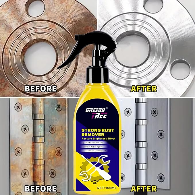 Effortless Rust Remover Kit - Removes Rust, Oxidation & Dirt - 5.07oz & Suitable for cars and metal tools - Aluminum, Chrome & Steel,with Sponge Pad