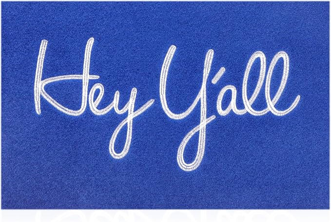 Front Doormat, Blue Hey Y'all Indoor Outdoor Heavy Duty Backing Door Mats Non Slip Absorbent Resist Dirt Entrance Doormats for Home Decor Entryway Patio 36" x 24"