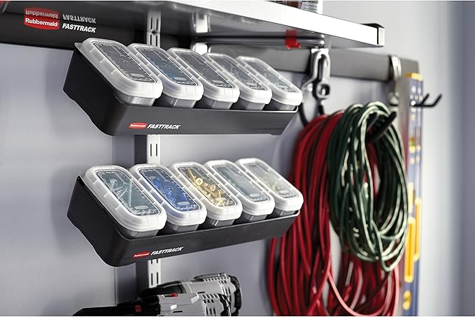 Rubbermaid FastTrack Rail Bench Blox Kit, Garage Organization System for Tools, Cleaning Supplies, Space Saving