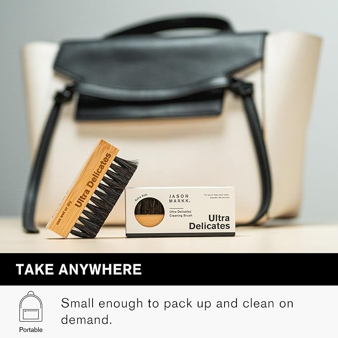 Jason Markk Ultra Delicate Shoe & Hat Cleaning Brush, Soft Bristles and Bamboo Wood, Sneaker Care, Extra Gentle, Ideal for Footwear, Safe for Wool, Cotton, Felt, Polyester, and More