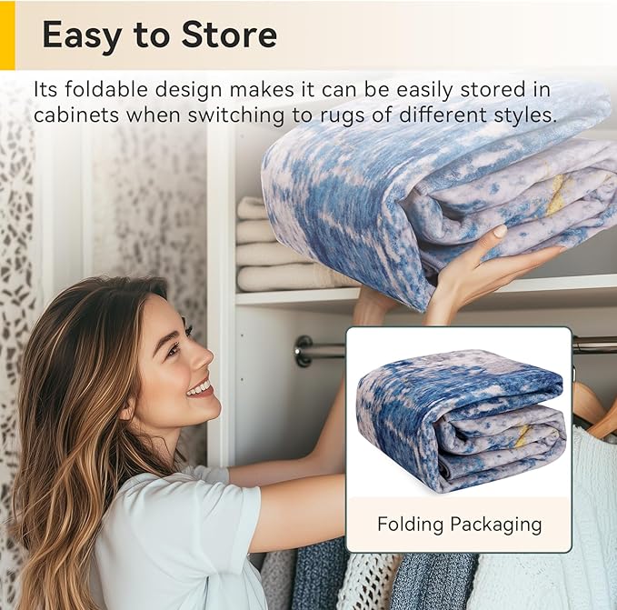 RELEANY Washable Area Rugs 3x4 Non-Slip Modern Abstract Soft for Living Room Entryway Bedroom Nursery, Print Pattern, Grey Blue Gold/Golden