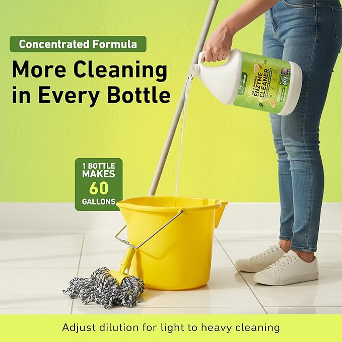 Creative Scents Multipurpose Enzyme Cleaner & Odor Remover | Super Concentrated for Floor, Carpet, Drain | Pet Urine Odor Eliminator | Enzyme Cleaner for Cat Urine & Dog Poop | 1 Gallon - Lemon Breeze