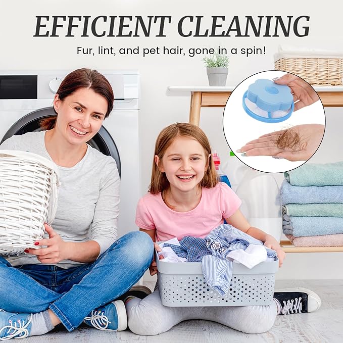 4PCS Pet Hair Remover for Laundry, Reusable Lint Catcher for Washing Machine, 2026 Upgraded Household Lint Trap Cleaning Mesh Bag, Laundry Pet Hair Catcher for Dogs and Cats
