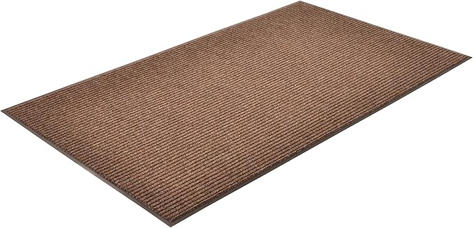 Notrax 109 Brush Step Carpeted Indoor/Outdoor Entrance Mat for Home or Office, 4' X 8', Absorbent Slip Resistant Heavy Duty Entry Mat, Brown, 109S0048BR