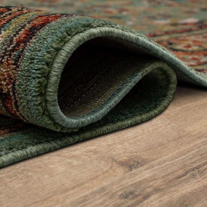 Mohawk Home Celine Traditional Ornamental Aqua Blue 2' X 7' Area Rug Perfect for Living Room, Dining Room, Office, Kitchen, Entryway, Hallway