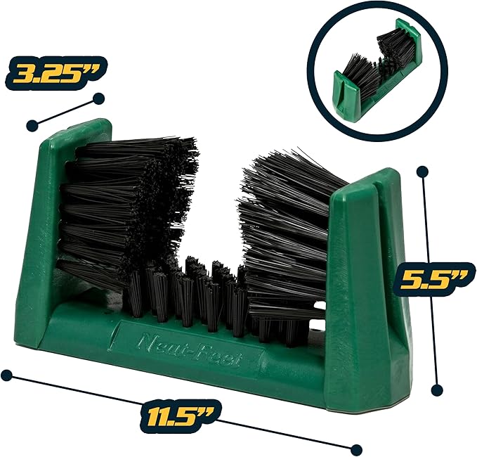 Boot Brush & Boot Scraper | Mountable Shoe Cleaner w/Screws, Injection Molded Plastic Mud Scrubber for Work Boots, Hiking & Outdoor Footwear, Weather-Resistant for Garage, Porch & Entryway