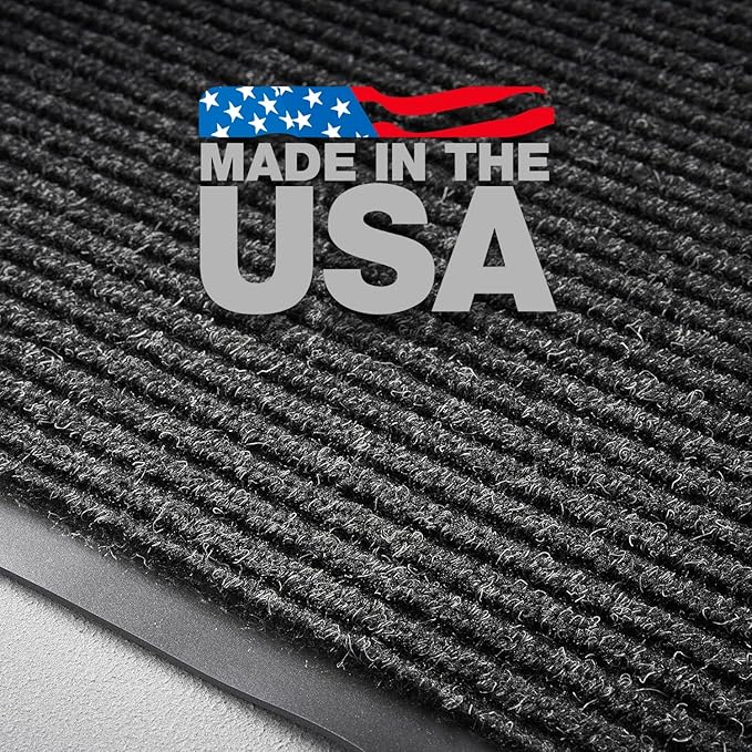 Consolidated Plastics Brush Dry Mat - Made in USA, Heavy-Duty Commercial DoorRug for Indoor/Outdoor Entryways, Non-Slip Backing for High-Traffic Areas (4' W x 6' L, Charcoal)