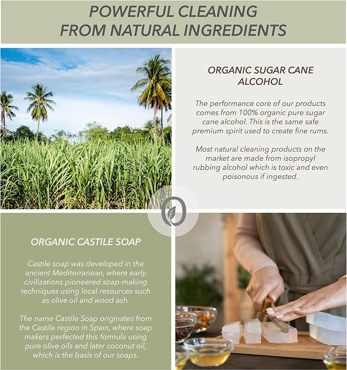 Non-Toxic Bathroom Tile Cleaner - Natural Organic Ingredients that Truly Perform - 24oz - Light Coconut, Citrus & Wood Scent