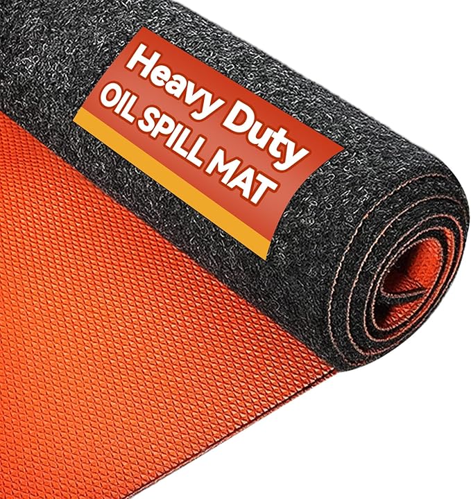 Heavy Duty Oil Spill Mat, Upgraded Garage Floor Mat for Under Car, 1/4" Waterproof Rubber Bottom Absorbs Oil Quickly, Washable, Reusable Oil Drip Leak Absorbent Pad (4'11″ x 5'11″)