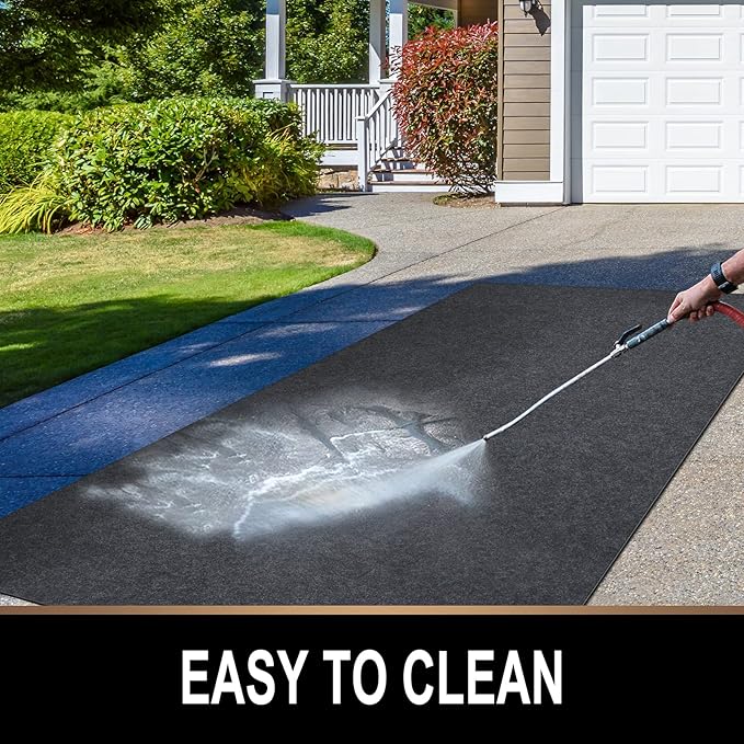 TREETONE Oil Spill Mat, 7.4 x 20 Ft, Premium Absorbent Oil Pad. Contains Liquids, Protects Garage Floor from Spills, Drips, Splashes and Stains. Washable, Reusable, Waterproof Rubber Parking Mats