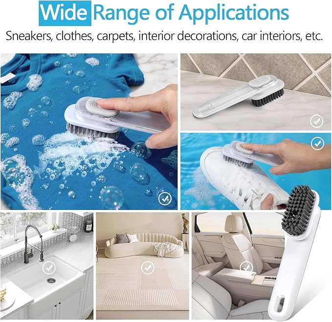 Shoe Brush, Liquid Dispenser Shoe Cleaning Brush, Laundry Brush for Stains on Clothes, Sneaker Cleaner Brush for Leather, Canvas, Knit, Multi-Purpose Cleaning Brush for Household & Outdoor