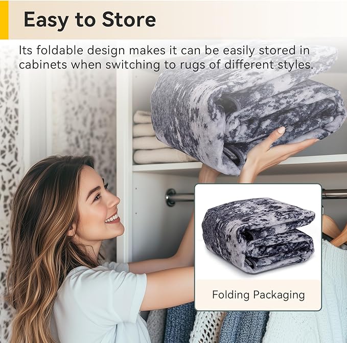 RELEANY Washable Area Rugs 3x7 Non-Slip Modern Abstract Soft for Living Room Entryway Bedroom Nursery, Print Pattern, Black Navy Blue Gray