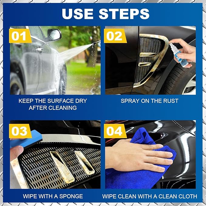 Multi-Functional Quick-Acting Rust Removal Spray, 2026 New 100ml Multipurpose Iron Powder Remover Spray for Car, Fast-Acting Formula & Easy Sprays Application for Metal, Bikes, Tools (100ML)
