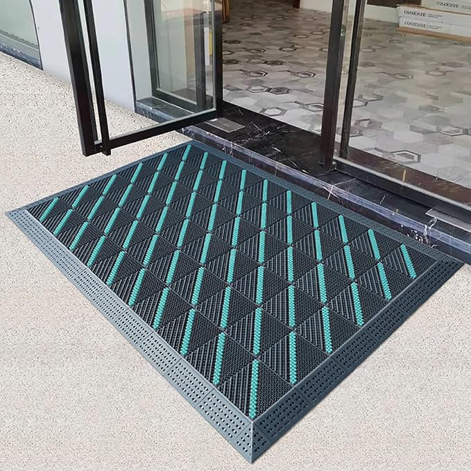Interlocking Floor Tiles, Garage Flooring Tiles, Shoe Cleaner Mats for Entryway, Non-Slip Outdoor Shower Mat with Drainage Holes for Slippery Areas (Color : E, Size : 75x105cm)
