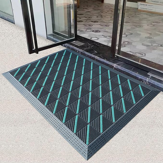 Interlocking Floor Tiles, Garage Flooring Tiles, Shoe Cleaner Mats for Entryway, Non-Slip Outdoor Shower Mat with Drainage Holes for Slippery Areas (Color : E, Size : 120x150cm)