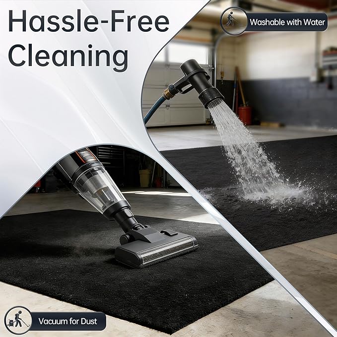 29"x36" Garage Floor Mat, Non-Slip No Seepage Rubber Backing Oil Drip Mat for Cars & SUVs, Trimmable Multi-Purpose Mat Guards Against Spills & Scratches