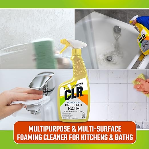 CLR PRO Calcium, Lime and Rust Remover (1 Gallon) and CLR Brilliant Bath Foaming Bathroom Cleaner Spray (2 x 26 Ounce)