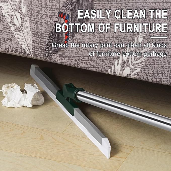 Generic Multifunction Floor Broom,Household Silicone Wiper Floor Squeegee Perfect for Kitchen Shower Tile Pet Hair,Long Handle Anti-Static Household (M), Medium, Green