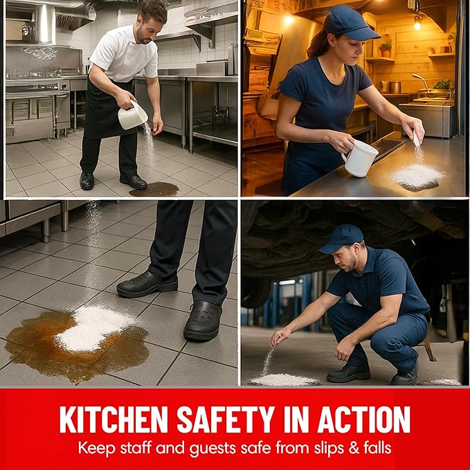 SHURFOOT 3lb Non-Slip Oil Absorbent - Provides Ice Traction & Vapor Suppression - Spill Control for Blood, Water & Oils - USDA Approved - Floor Dry Absorbent Odorless - Fire-Safe & Dustless