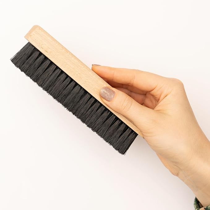 Konex Shoe Brush - Natural Beechwood Handle Handcrafted Wooden Shoe Cleaning Brush - Thick Synthetic Konex Fiber Bristle - Shoe Brushes for Cleaning with Quick and Lasting Use