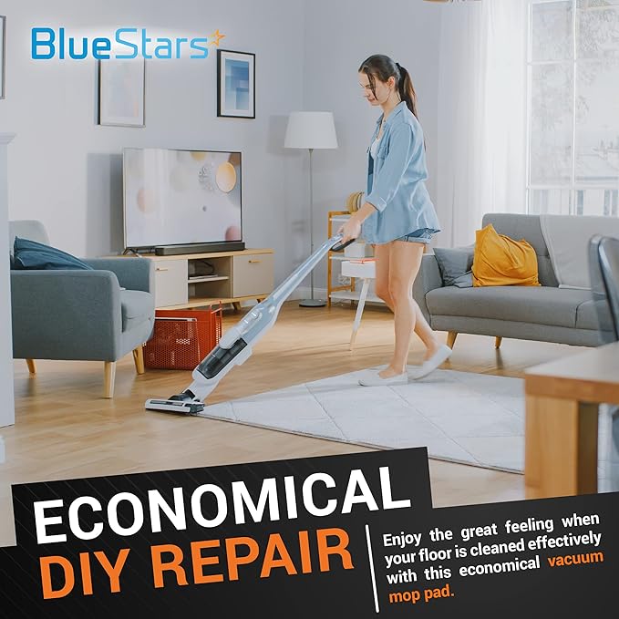 BlueStars 8 Pack Spinwave Replacement Mop Pads Compatible with Bissell Spinwave 2124 2039A 2039 2307 23157 20391 20399 Hard Floor Mop Cleaners - 8 Heavy Scrub Pads (Orange) - Washable & Reusable