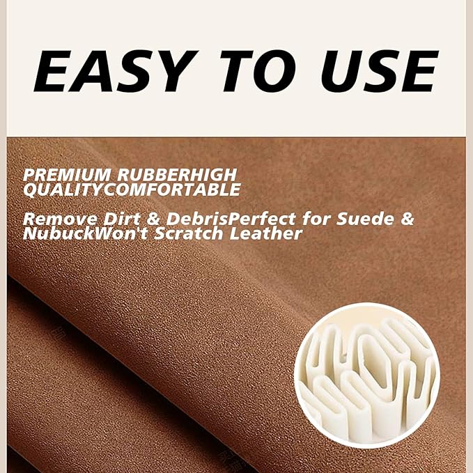 Suede Eraser & Brush for Shoes, Magic Rubber Shoe Brush Cleaner for Suede Shoe,Bags,Jacket Care (1PC)