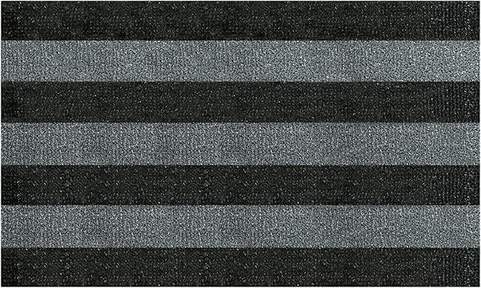 CLEAN MACHINE 10376917 Astroturf Dirt Trapper Doormat, 35.5" x 59.5", Patio Stripe Charcoal