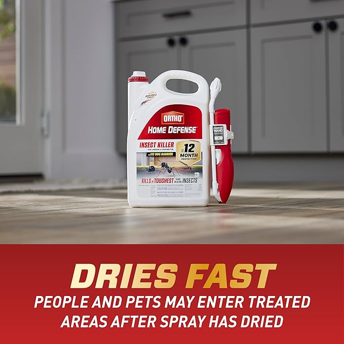 Ortho Home Defense Insect Killer for Indoor and Perimeter2 with Comfort Wand - Ready-To-Use Bug Spray, Kills Ants, Cockroaches & Spiders, 1.1 gal. (4-pack)