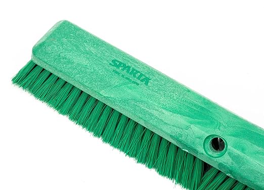 SPARTA 41890EC09 Omni Sweep Plastic Push Broom Head, Heavy Duty, Industrial Broom With Color Code System For Outdoor, Indoor, Garage, Concrete, Patio, Kitchen, Bathroom, 18 Inches, Green