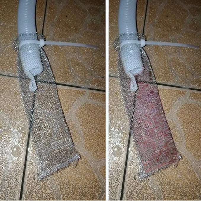 12 Pack Washing Machine Lint Traps with 12 Nylon Cable Ties, Wobe Laundry Mesh Washer Sink Drain Hose Screen Filter The Laundry Water Snare Net Rustproof Lint Catcher