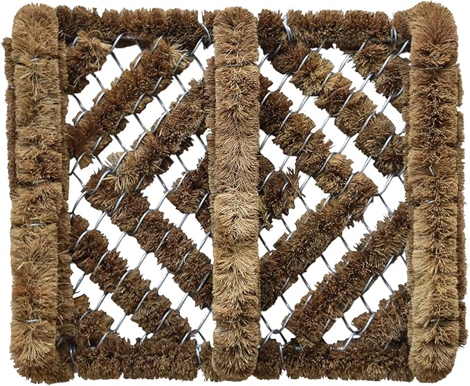 iCustomRug 100% Natural Coco Fibre Durable Weather Resistant Indoor/Outdoor Shoe Scraper Brush, Entrance, Porch, Mud Room, 12" x 14" Natural Color