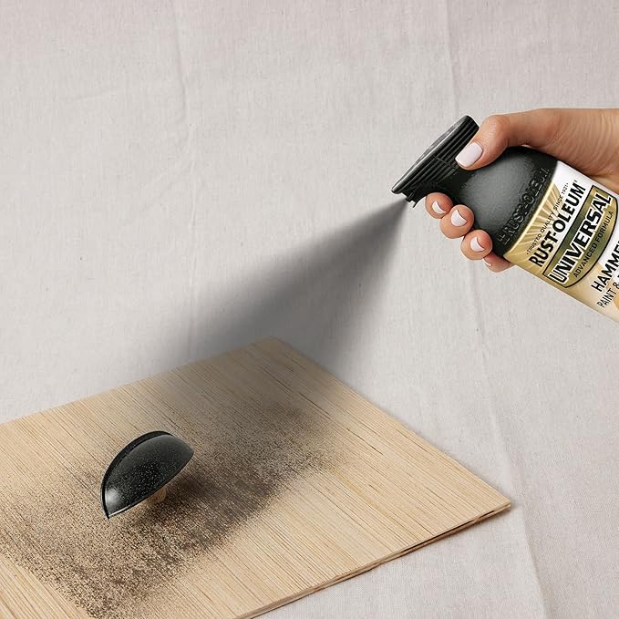 Rust-Oleum 245217 Universal All Surface Hammered Spray Paint, 12 oz, Black