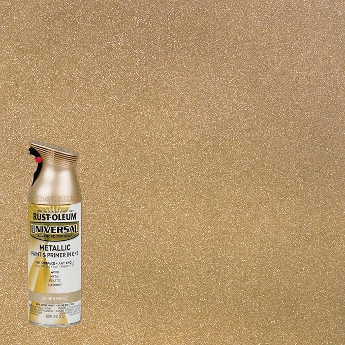Rust-Oleum 330504 Universal All Surface Metallic Spray Paint, 11 oz, Guilded Brass