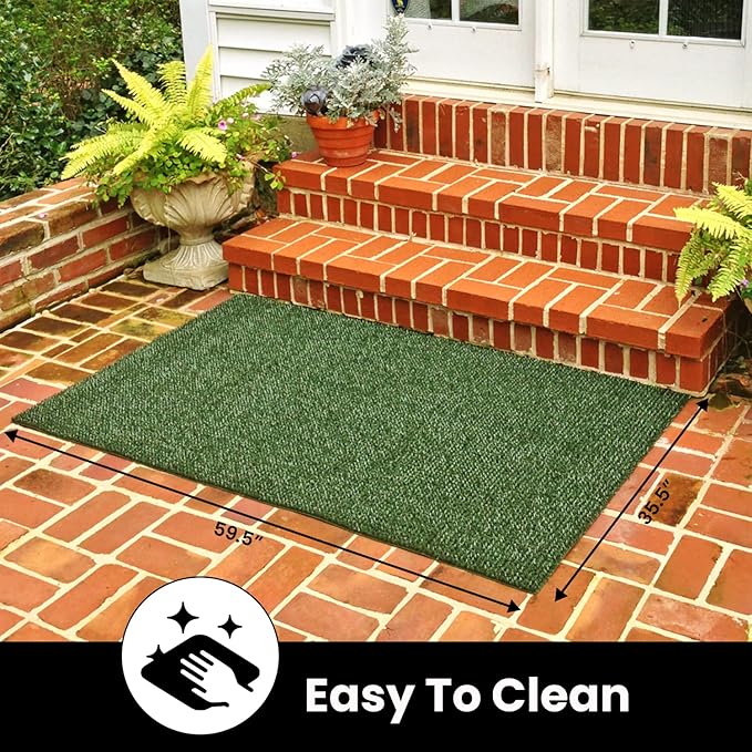 Clean Machine 10376915 Astroturf Dirt Trapper Doormat 35.5" x 59.5", Flair Evergreen