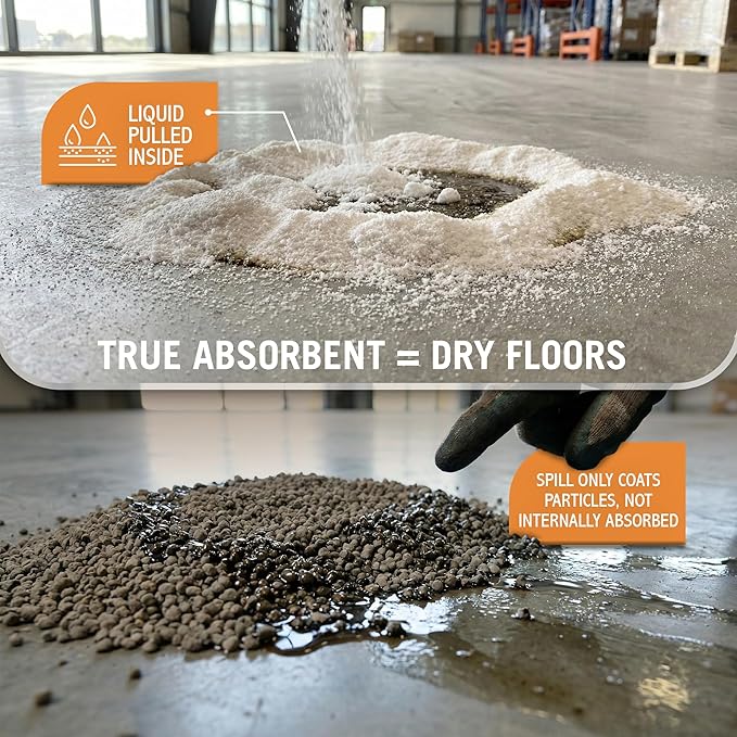 Oil Dry Spill Absorbent Powder for Liquid Cleanup | Floor Dry Granules for Concrete and Garages | Petroleum and Grease Absorber for Spills and Vomit | Eco Absorb 1 Cubic Foot Bag