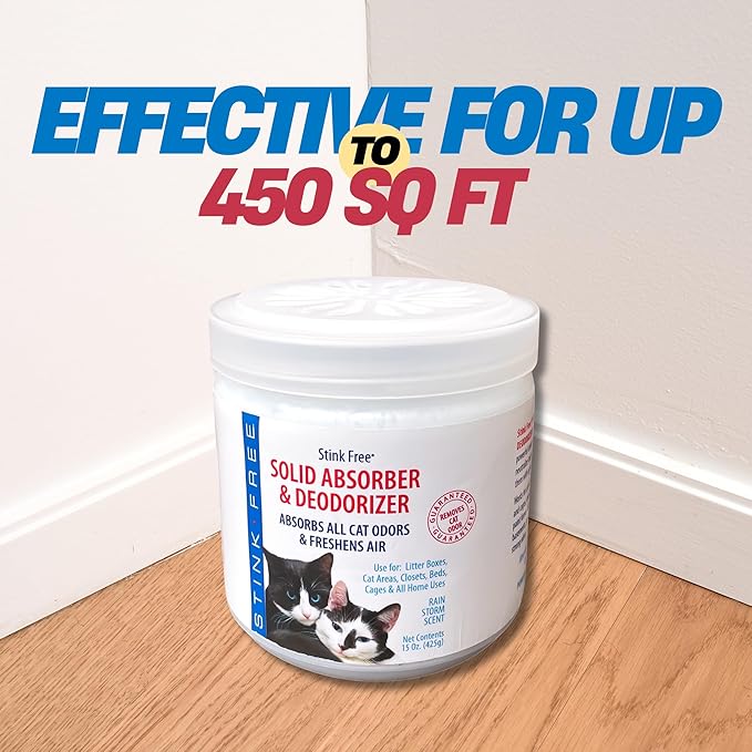 Cat Litter Solid Deodorizer, Absorber & Room Purifier - Air Freshener, Bathroom Odor Eliminator, Basement, Control Bedroom Odor, House, Office etc. 15 oz. Rainstorm Fragrance (2 pack)