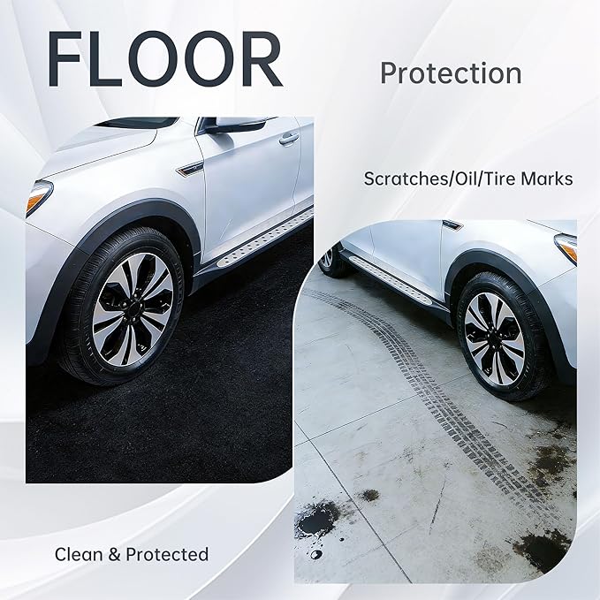 7'4"x17' Oversized Garage Floor Mat – Oil Absorbent Felt Top with Leak-Proof Rubber Backing, Heavy Duty Floor Protector for Full-Size Trucks, SUVs, RVs & Workshops – Trimmable, Anti-Slip