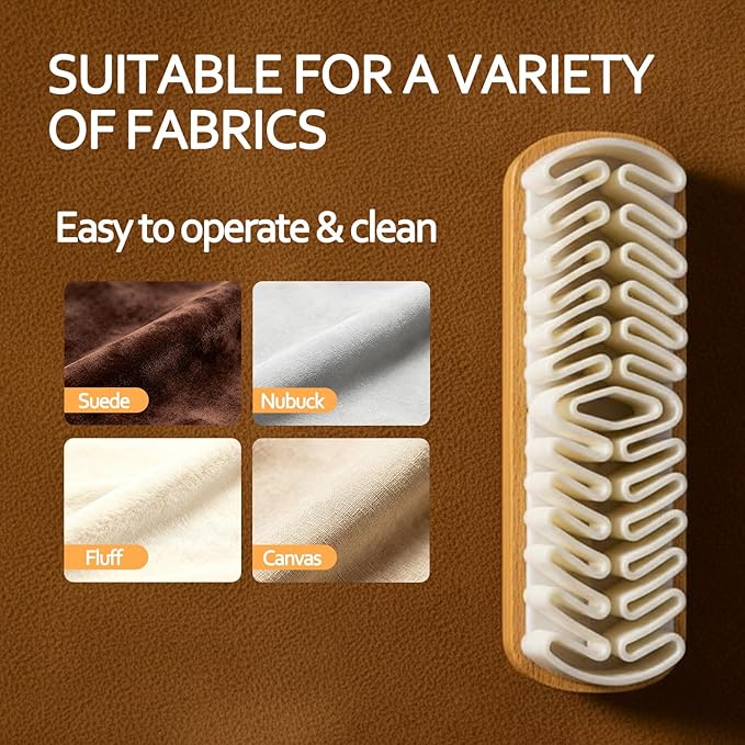 2Pcs Suede Shoe Brush and Eraser, Rubber Shoe Brush, Suede Brushes for Cleaning Dust of Shoes, Bags, Jacket, Purse, Sofa with Wooden Handle