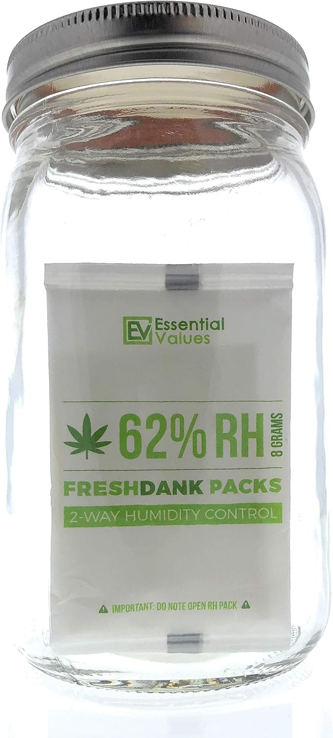 Essential Values Humidity Packs (10 Pack / 8 Grams) - 62-Percent RH FreshDank - 2-Way Control That Keeps Your Product Fresher for Longer
