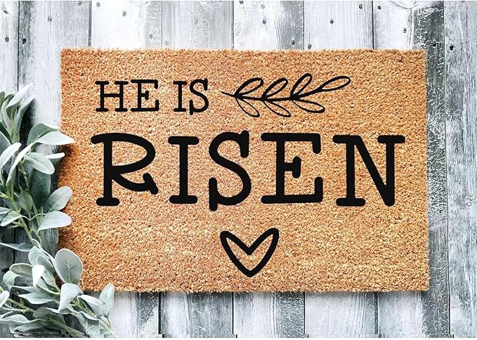Home Decor He is Risen Matthew 286 Easter Christian Religious Outdoor Camping Spring Outdoor Soft Low Profile Doormat 20x32 Inch