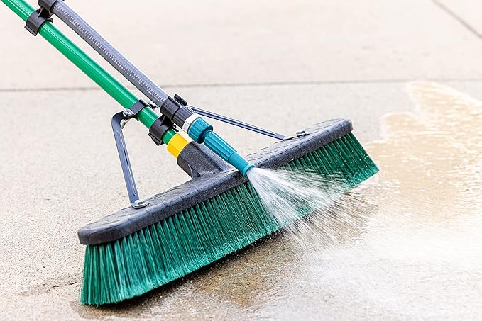 Versa-Spray for Brooms Quickly transforms Brooms and Hoses into a Powerful Water Broom for Cleaning garages, Cars, patios, Houses and Much More!
