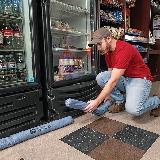PIG Mildew-Resistant Absorbent Sock | Water Absorbing Snake | 3" W x 4' L | Absorbs up to 1 gal per Sock | 2 Count | PM50070